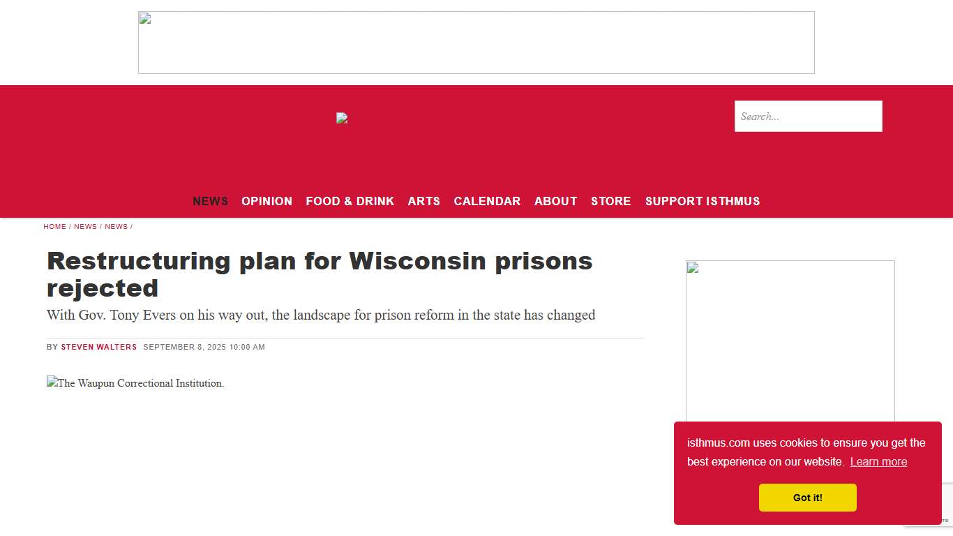 Restructuring plan for Wisconsin prisons rejected - Isthmus Madison, Wisconsin