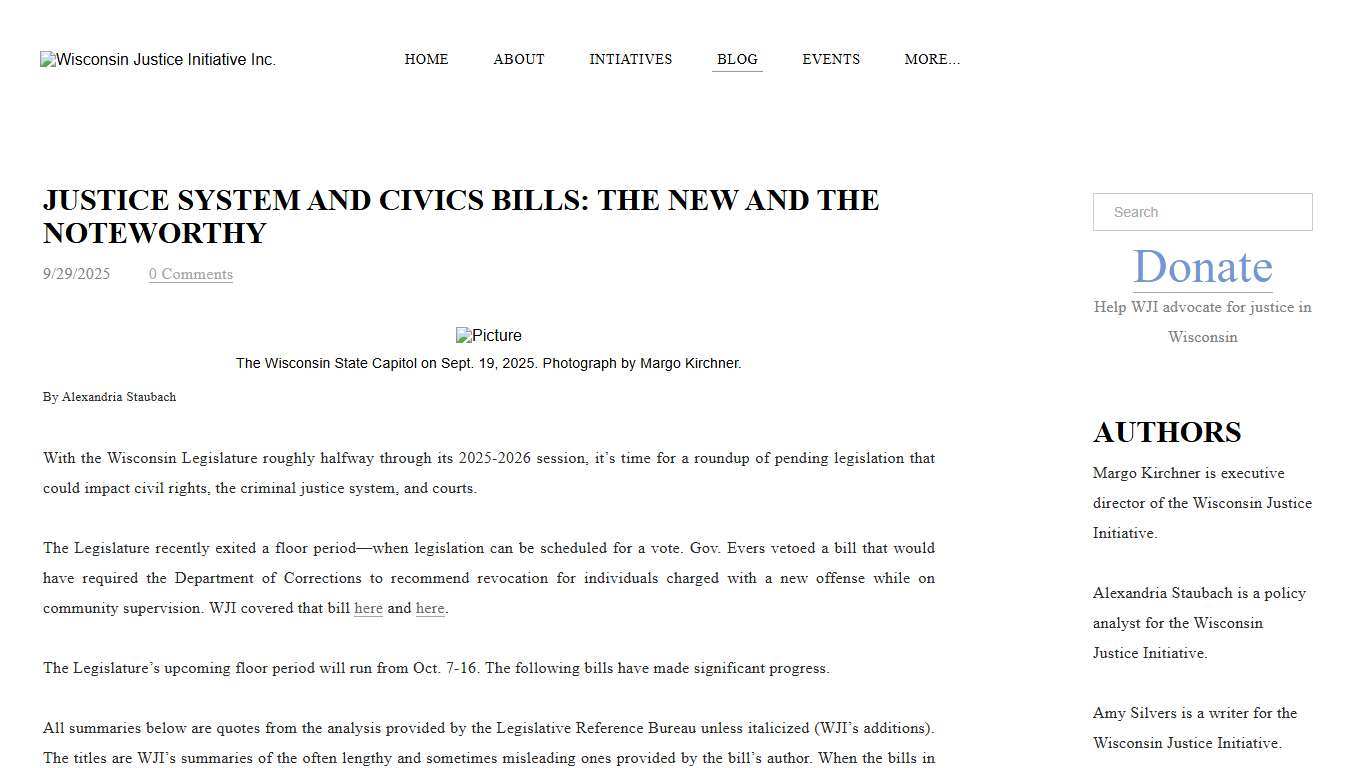 Wisconsin Justice Initiative blog - Wisconsin Justice Initiative Inc.